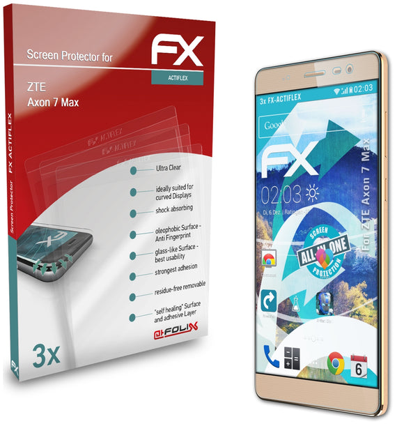atFoliX FX-ActiFleX Displayschutzfolie für ZTE Axon 7 Max