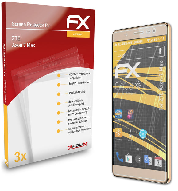 atFoliX FX-Antireflex Displayschutzfolie für ZTE Axon 7 Max