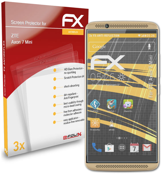 atFoliX FX-Antireflex Displayschutzfolie für ZTE Axon 7 Mini