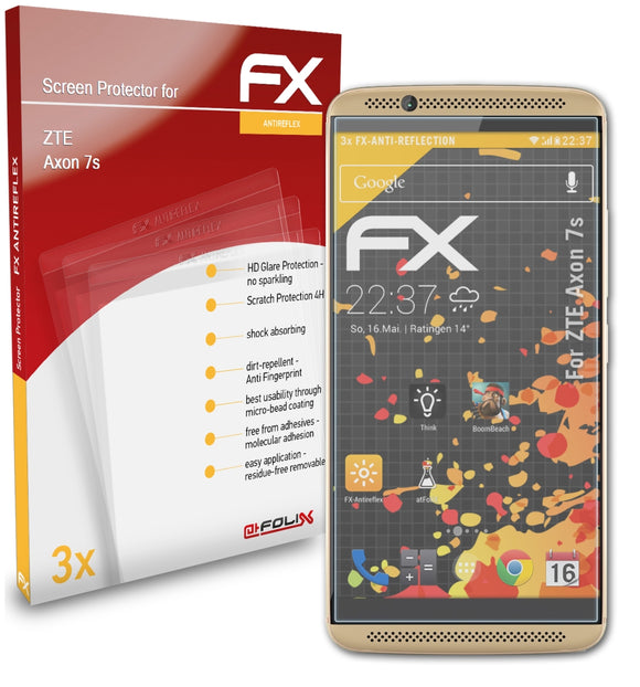 atFoliX FX-Antireflex Displayschutzfolie für ZTE Axon 7s