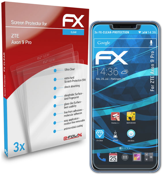 atFoliX FX-Clear Schutzfolie für ZTE Axon 9 Pro