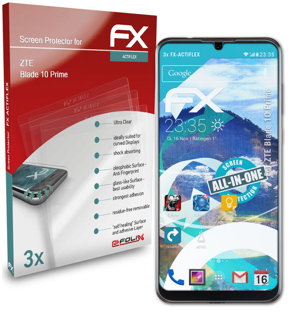atFoliX FX-ActiFleX Displayschutzfolie für ZTE Blade 10 Prime