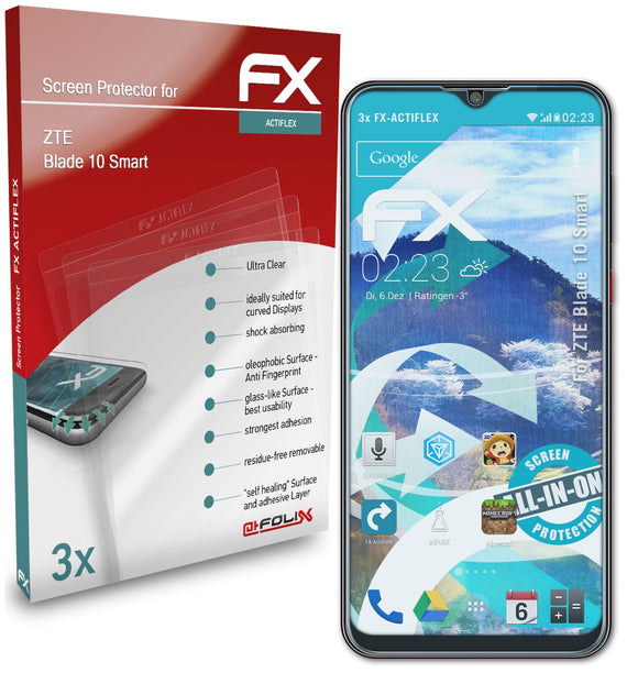 atFoliX FX-ActiFleX Displayschutzfolie für ZTE Blade 10 Smart