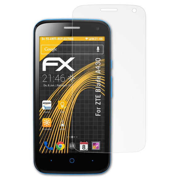 atFoliX FX-Antireflex Displayschutzfolie für ZTE Blade A430