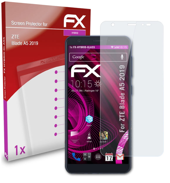 atFoliX FX-Hybrid-Glass Panzerglasfolie für ZTE Blade A5 2019