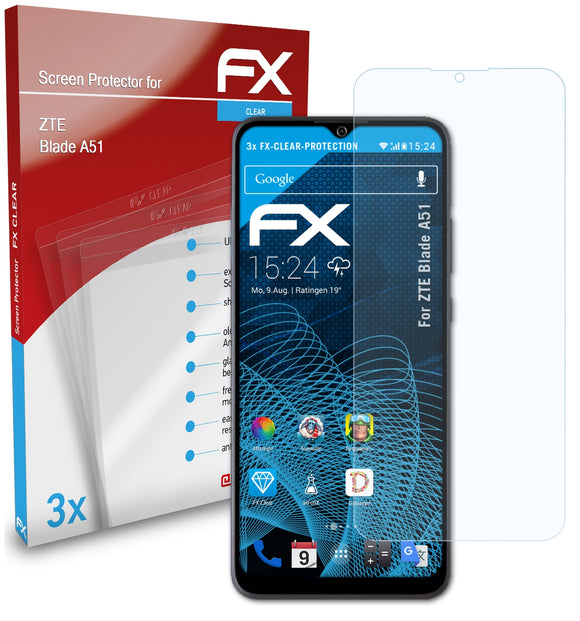 atFoliX FX-Clear Schutzfolie für ZTE Blade A51