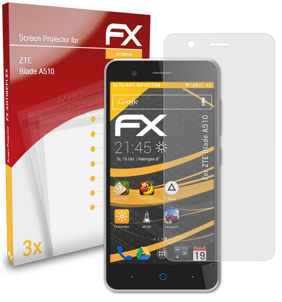 atFoliX FX-Antireflex Displayschutzfolie für ZTE Blade A510