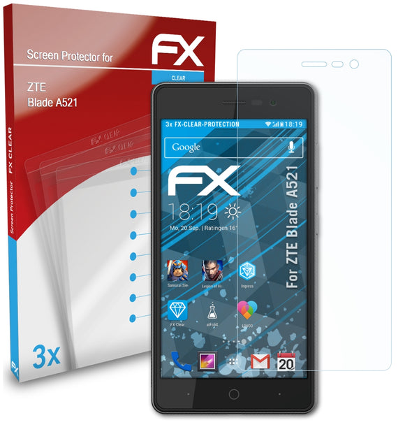 atFoliX FX-Clear Schutzfolie für ZTE Blade A521