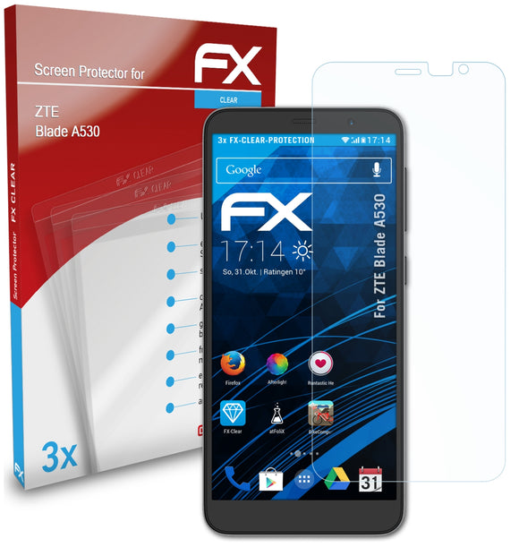 atFoliX FX-Clear Schutzfolie für ZTE Blade A530