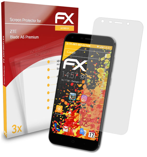 atFoliX FX-Antireflex Displayschutzfolie für ZTE Blade A6 Premium