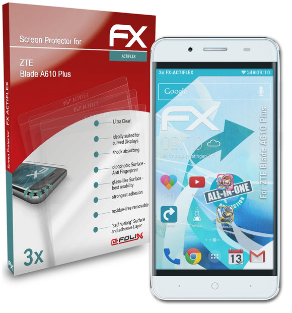 atFoliX FX-ActiFleX Displayschutzfolie für ZTE Blade A610 Plus