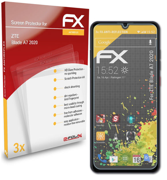 atFoliX FX-Antireflex Displayschutzfolie für ZTE Blade A7 (2020)