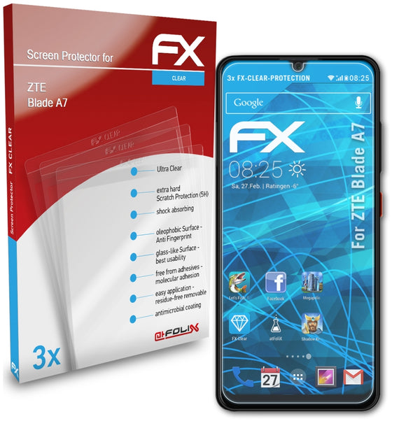 atFoliX FX-Clear Schutzfolie für ZTE Blade A7