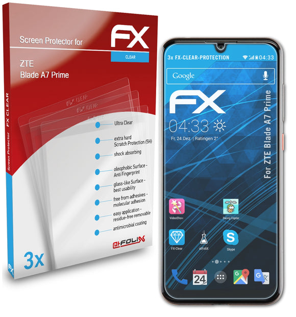 atFoliX FX-Clear Schutzfolie für ZTE Blade A7 Prime