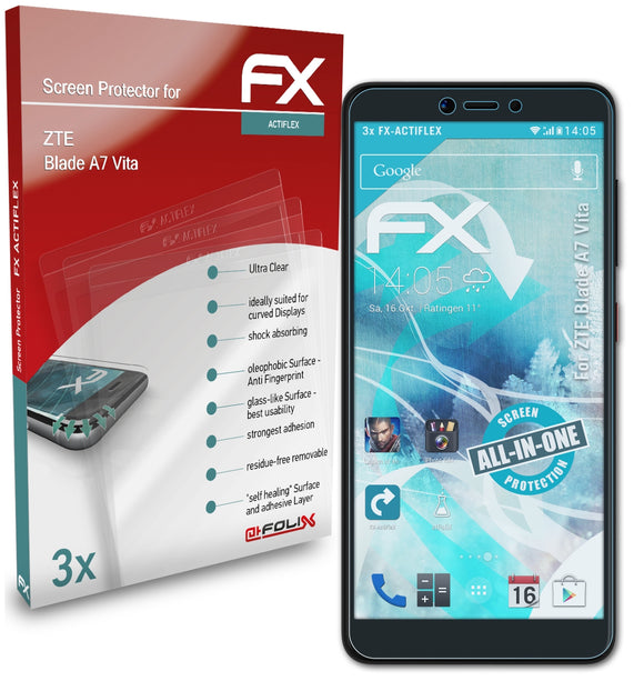 atFoliX FX-ActiFleX Displayschutzfolie für ZTE Blade A7 Vita