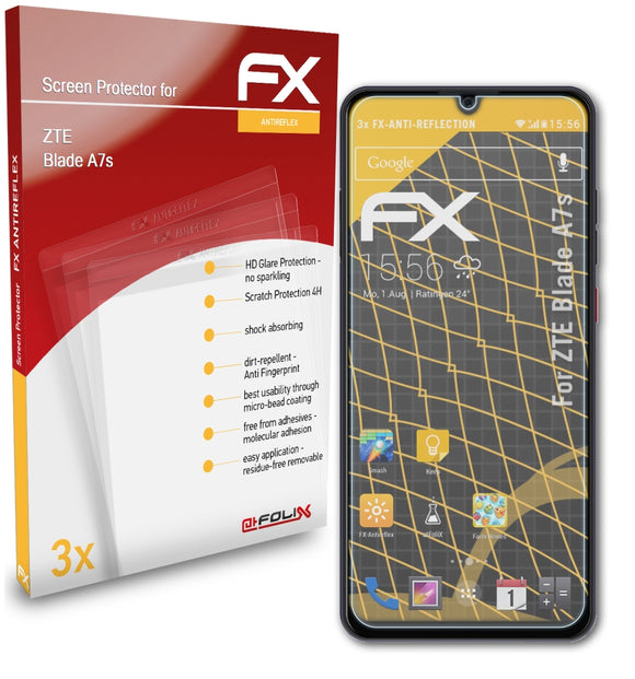 atFoliX FX-Antireflex Displayschutzfolie für ZTE Blade A7s