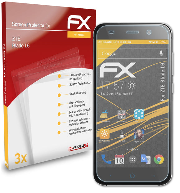 atFoliX FX-Antireflex Displayschutzfolie für ZTE Blade L6