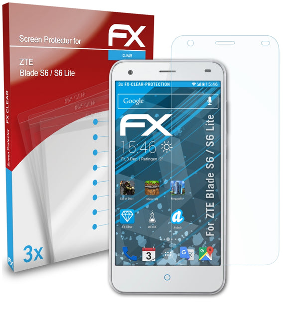 atFoliX FX-Clear Schutzfolie für ZTE Blade S6 / S6 Lite