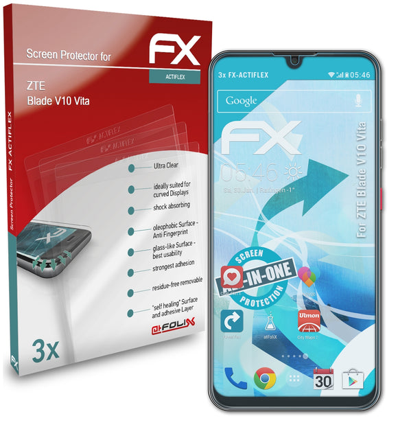 atFoliX FX-ActiFleX Displayschutzfolie für ZTE Blade V10 Vita