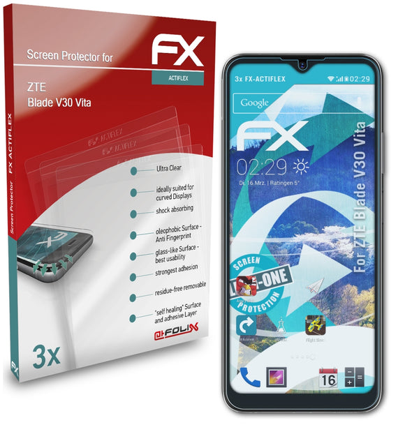 atFoliX FX-ActiFleX Displayschutzfolie für ZTE Blade V30 Vita