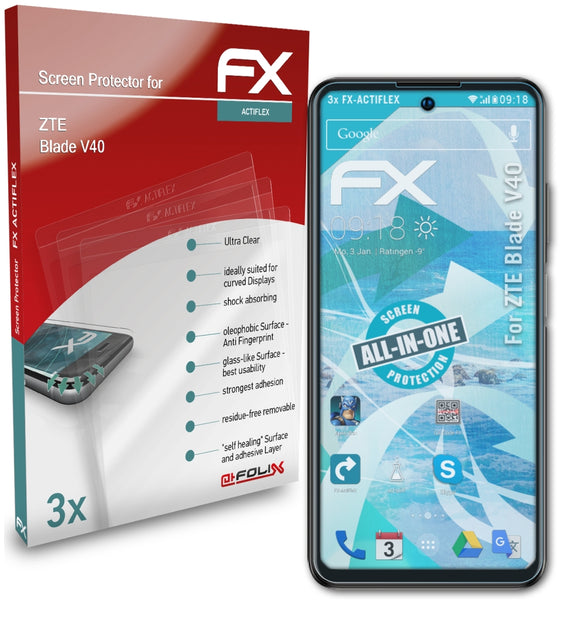 atFoliX FX-ActiFleX Displayschutzfolie für ZTE Blade V40