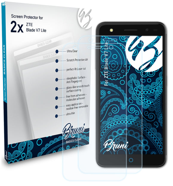 Bruni Basics-Clear Displayschutzfolie für ZTE Blade V7 Lite