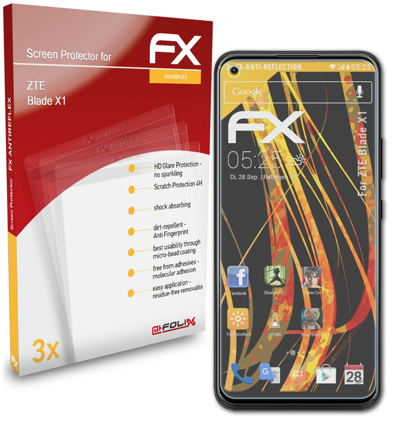 atFoliX FX-Antireflex Displayschutzfolie für ZTE Blade X1