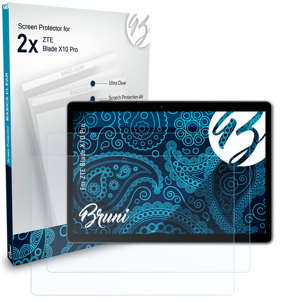 Bruni Basics-Clear Displayschutzfolie für ZTE Blade X10 Pro