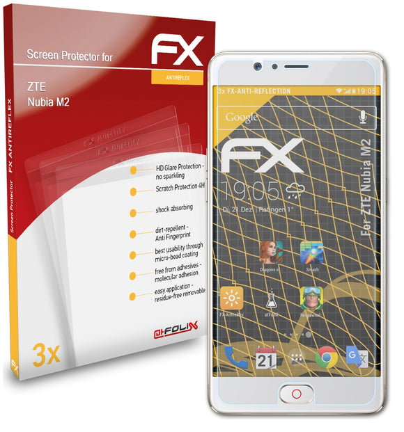 atFoliX FX-Antireflex Displayschutzfolie für ZTE Nubia M2