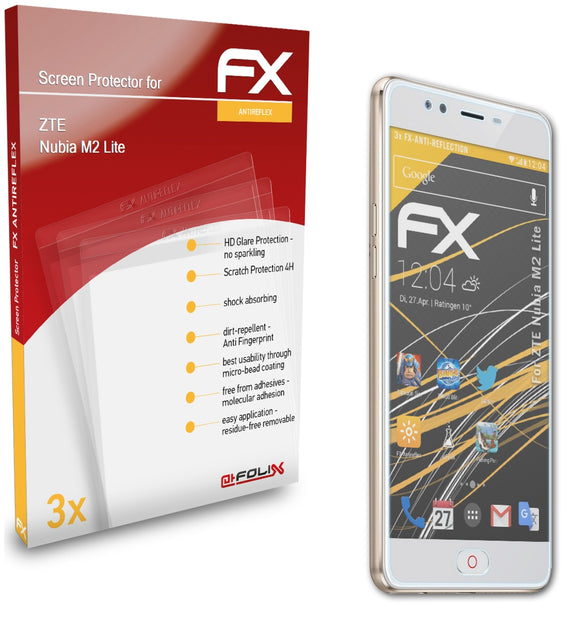 atFoliX FX-Antireflex Displayschutzfolie für ZTE Nubia M2 Lite