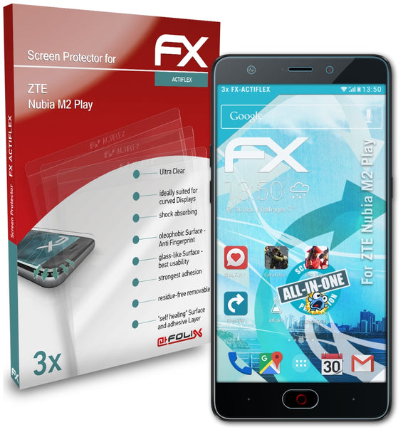 atFoliX FX-ActiFleX Displayschutzfolie für ZTE Nubia M2 Play
