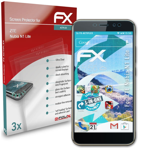 atFoliX FX-ActiFleX Displayschutzfolie für ZTE Nubia N1 Lite