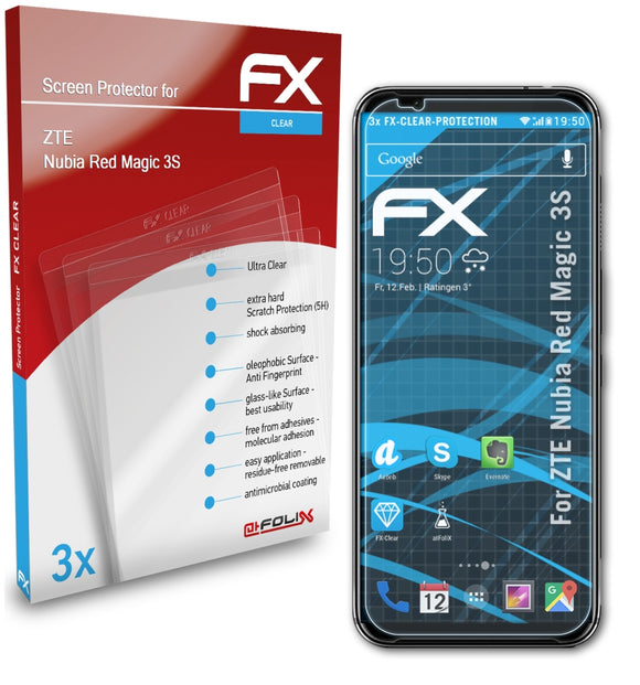 atFoliX FX-Clear Schutzfolie für ZTE Nubia Red Magic 3S