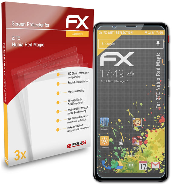 atFoliX FX-Antireflex Displayschutzfolie für ZTE Nubia Red Magic