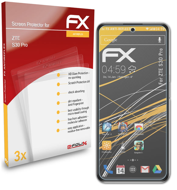 atFoliX FX-Antireflex Displayschutzfolie für ZTE S30 Pro