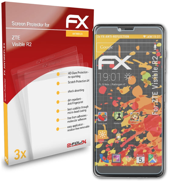 atFoliX FX-Antireflex Displayschutzfolie für ZTE Visible R2