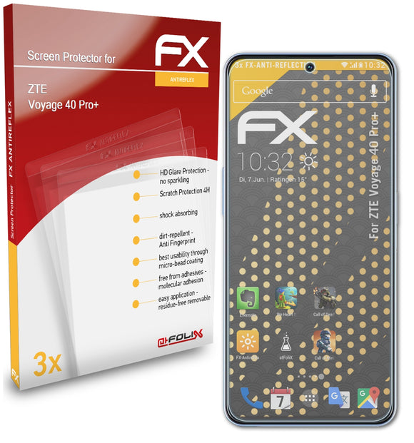 atFoliX FX-Antireflex Displayschutzfolie für ZTE Voyage 40 Pro+