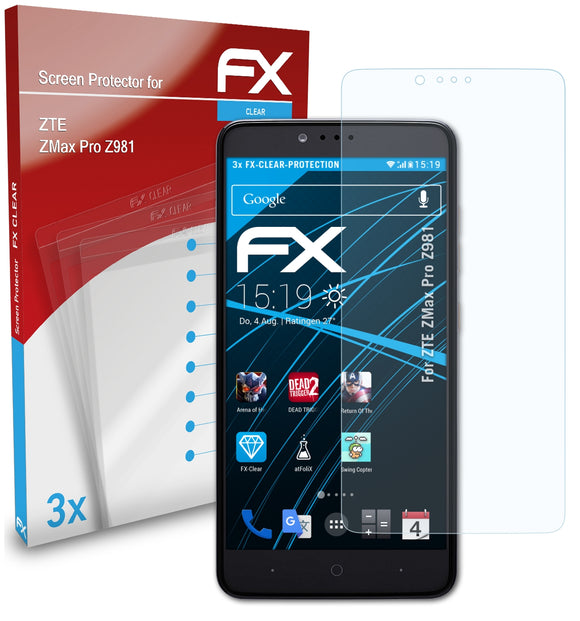 atFoliX FX-Clear Schutzfolie für ZTE ZMax Pro (Z981)